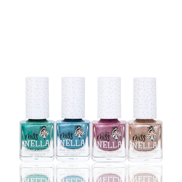 Miss Nella - 4-Pack Peel Off Nail Polish - Dino Collection