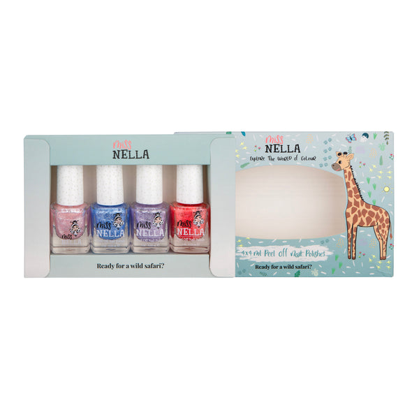 Miss Nella -4-Pack Peel Off Nail Polish - Safari Collection