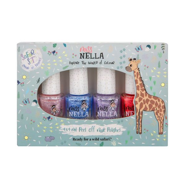 Miss Nella -4-Pack Peel Off Nail Polish - Safari Collection