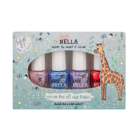 Miss Nella -4-Pack Peel Off Nail Polish - Safari Collection