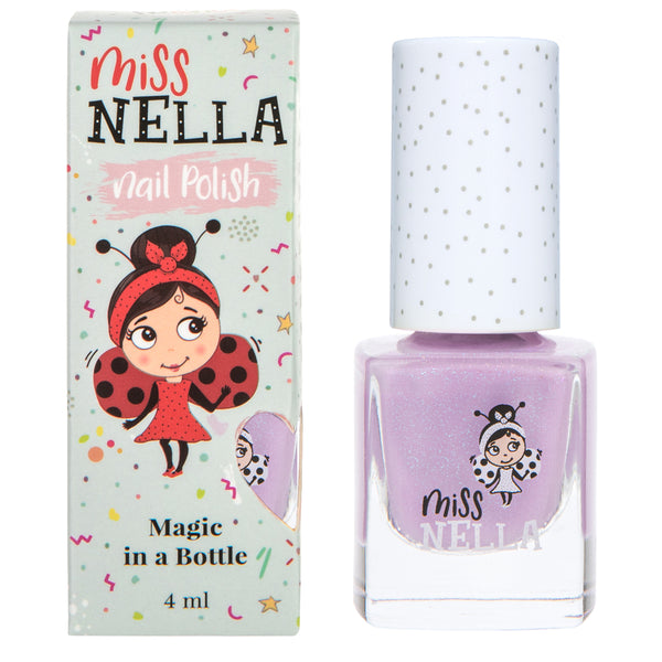 Miss Nella - Peel Off Nail Polish - Butterfly Wings - Glittery Lilac
