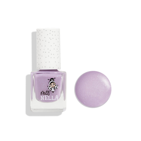 Miss Nella - Peel Off Nail Polish - Butterfly Wings - Glittery Lilac