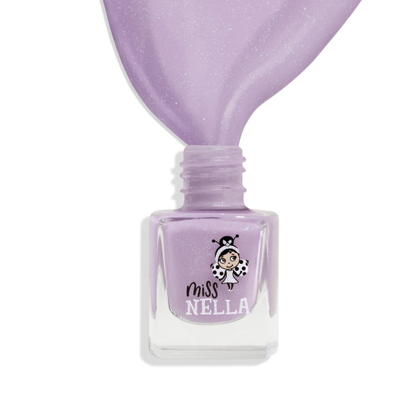 Miss Nella - Peel Off Nail Polish - Butterfly Wings - Glittery Lilac