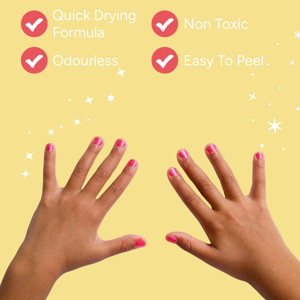 Miss Nella - Peel Off Nail Polish - Tickle Me Pink - Shimmery Pink