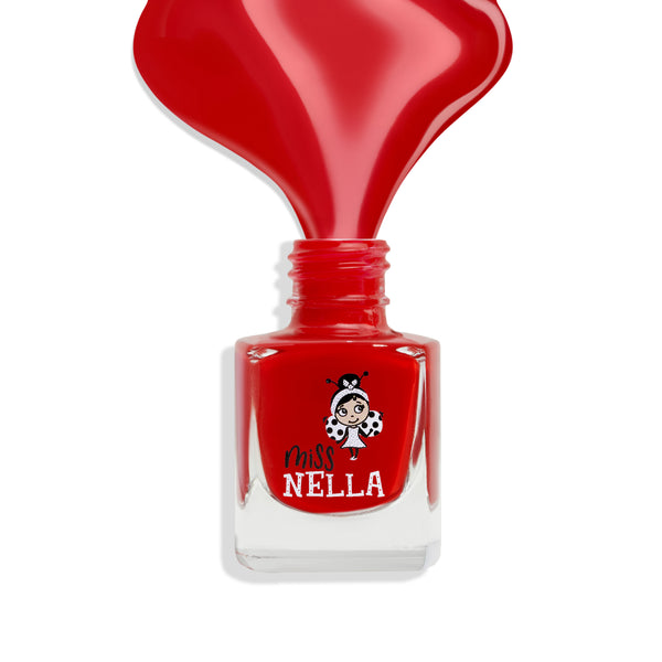 Miss Nella - Peel Off Nail Polish - Class Clown - Orange Red