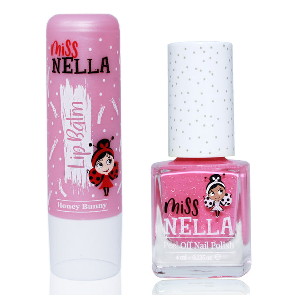 Miss Nella - Lips & Tips Duo - Lip Balm Honey Bunny + 1 Varrying Nail Polish