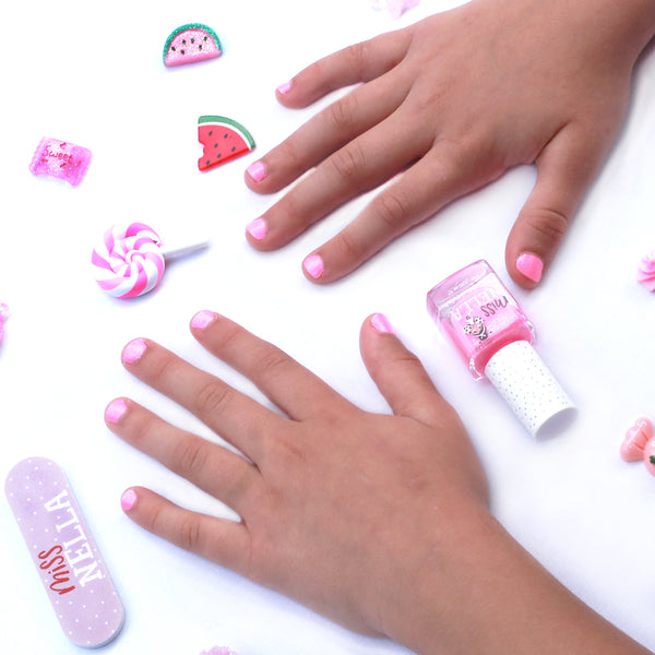 Miss Nella - Peel Off Nail Polish - Marshmallow Overload - Coral Pink Shimmer