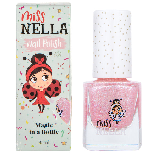 Miss Nella - Peel Off Nail Polish - Itsy Glitzy Hippo - Sparkly Pink