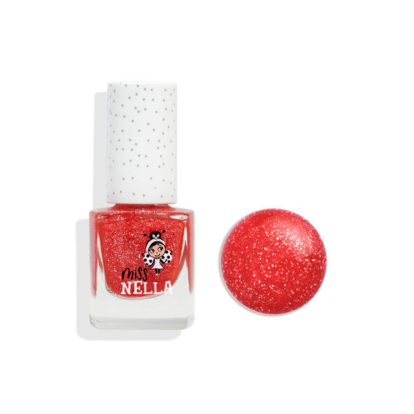 Miss Nella - Peel Off Nail Polish - Croco-dazzle - Sparkly Red