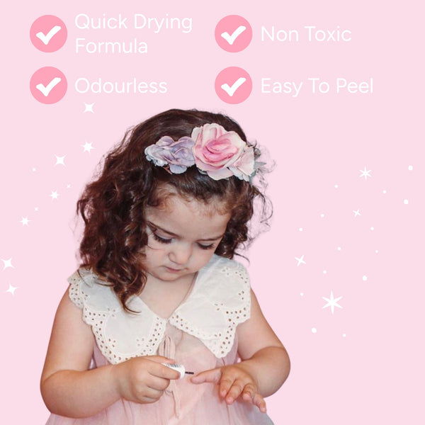 Miss Nella - Peel Off Nail Polish - Happily Ever After - Pink Fine Glitter