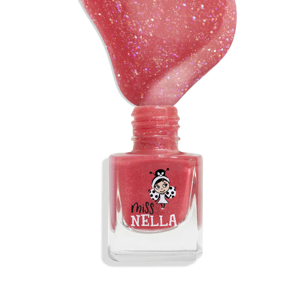 Miss Nella - Peel Off Nail Polish - Sugar Hugs - Glittery Pink
