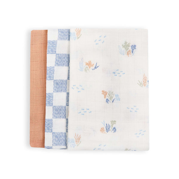 Avery Row - Muslin Squares- Set of 3 - Coastline