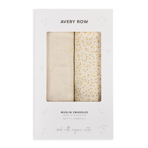 Avery Row - Muslin Swaddle Set of 2- Wild Chamomile / Daisy Meadow