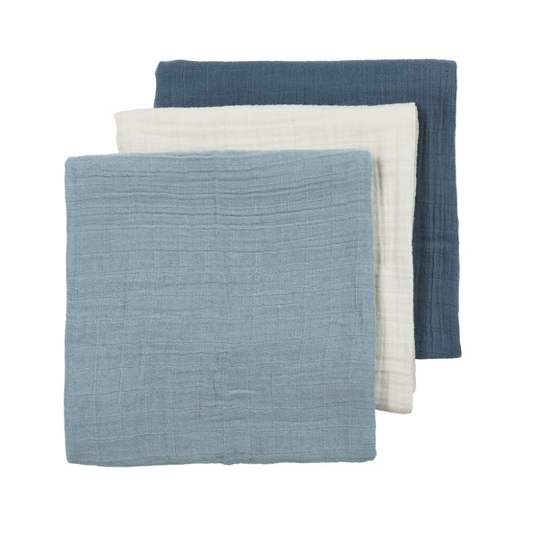 Meyco Baby - Squares - 3-pack - pre-washed muslin - Soft sand/greige/taupe - 70x70cm
