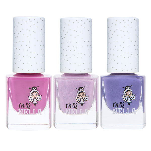 Miss Nella - 3-Pack Peel Off Nail Polish - Purple Unicorn