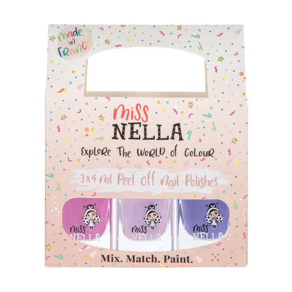 Miss Nella - 3-Pack Peel Off Nail Polish - Purple Unicorn