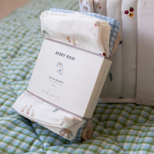 Avery Row - Muslin Squares - Little Farm - Set of 3