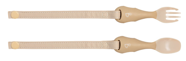 Bibado - Handi Cutlery - Attachable Baby Cutlery : Fawn Two Pack