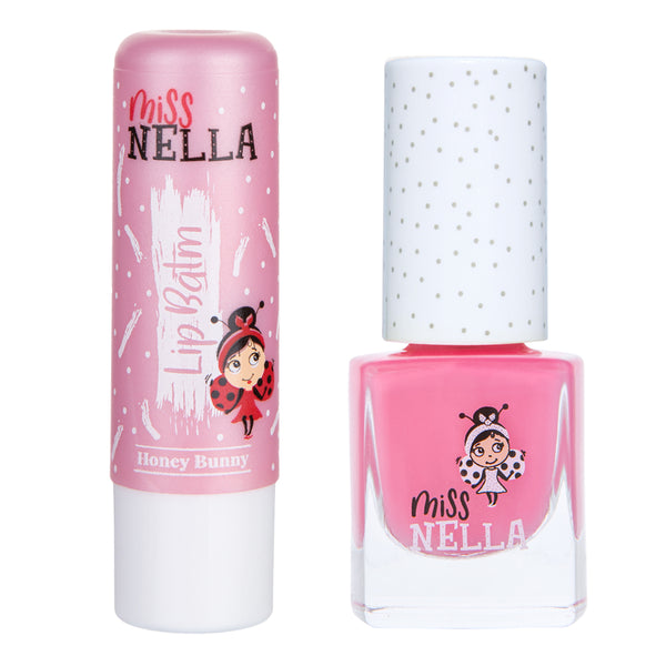 Miss Nella - Lips & Tips Duo - Lip Balm Honey Bunny + 1 Varrying Nail Polish